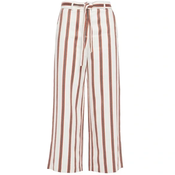 NEW Maje Cropped Striped Twill Wide Leg Pants M - Picture 4 of 8